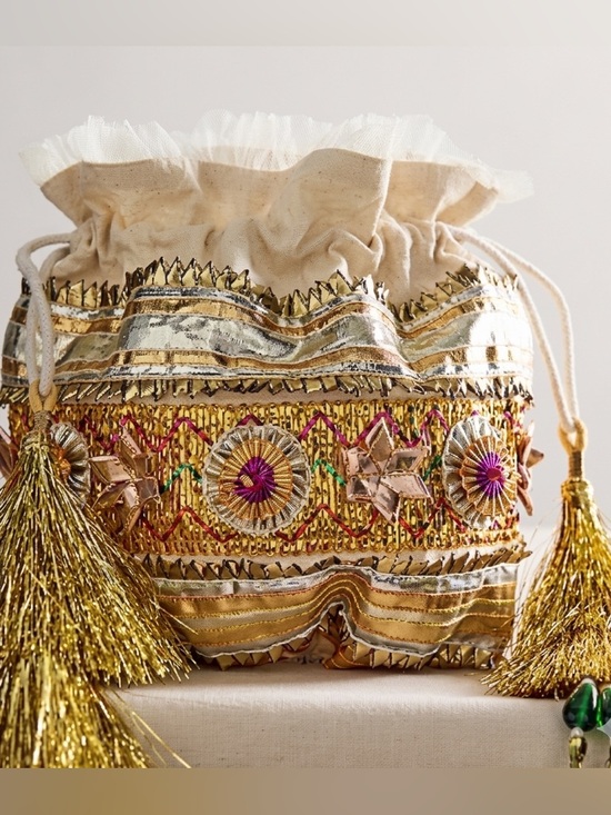 Handbags - Free People NWT Seasons Sparkle Mini Gift Sack